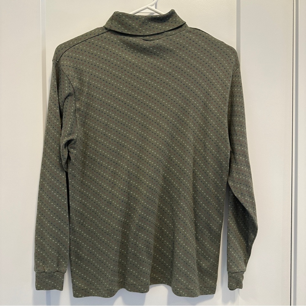 Northern Reflections Vintage Hearts Green Turtleneck Shirt Size Small Women’s - Picture 6 of 8